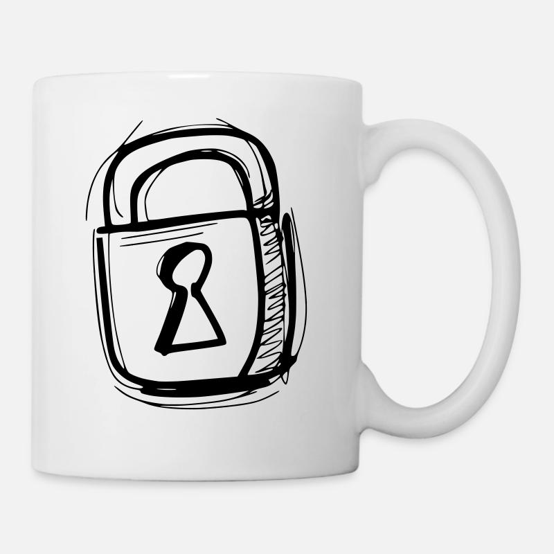 Schloss - Vorhängeschloss - Tasse - Weiß