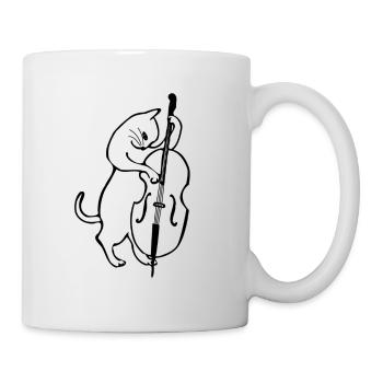 Double Bass Cat Jazz - Mug - white - Right