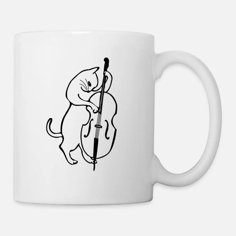 Contrebasse chat Jazz - Mug blanc - blanc