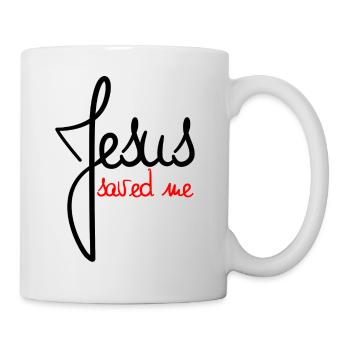 Jesus saved me black and red - Mug blanc - blanc - Droite