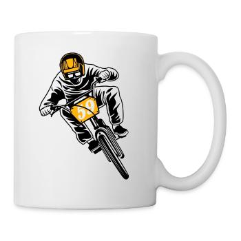 BMX vélo / vélo 02_dreifarbig - Mug blanc - blanc - Droite