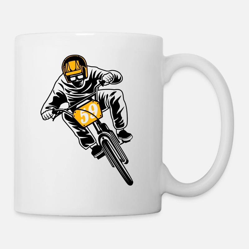 BMX vélo / vélo 02_dreifarbig - Mug blanc - blanc