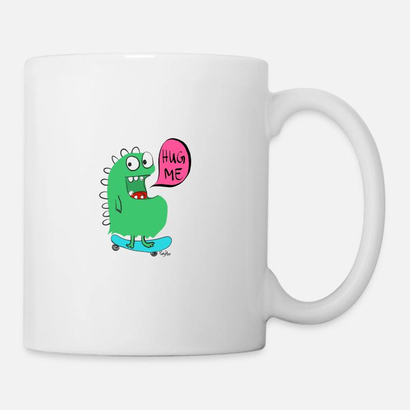 monstre de planche à roulettes - Mug blanc - blanc