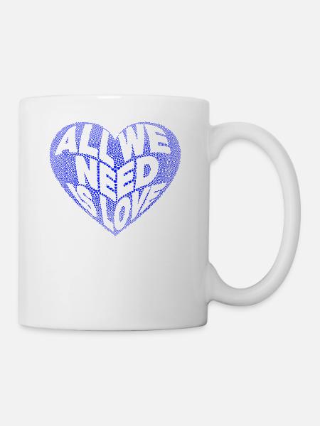 Tout nous avons besoin est bleu d'amour - Mug blanc - blanc