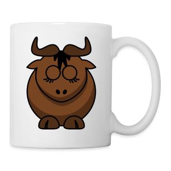 Mädchen Gnu Geschenkidee Sonderangebot Geschenk - Tasse - Weiß - Rechts