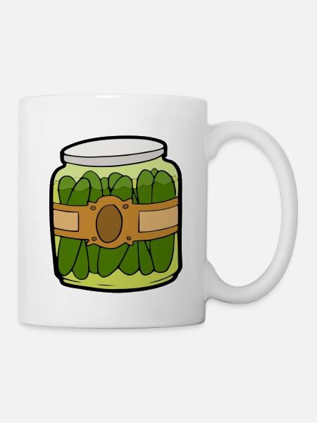 Cornichons idée cadeau en verre - Mug blanc - blanc