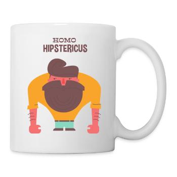 HIPSTER HUMAN cartoon comic character hipsta gift - Mug - white - Right