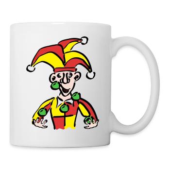 clown harlekin hofnarr kasper komiker narr witzbol - Tasse - Weiß - Rechts