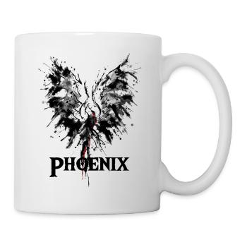 Phoenix aus der Asche Zeichnung Geschenkidee - Tasse - Weiß - Rechts