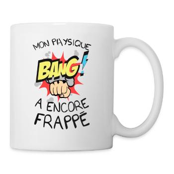 citation physique a encore frappe humour poing ser - Mug blanc - blanc - Droite