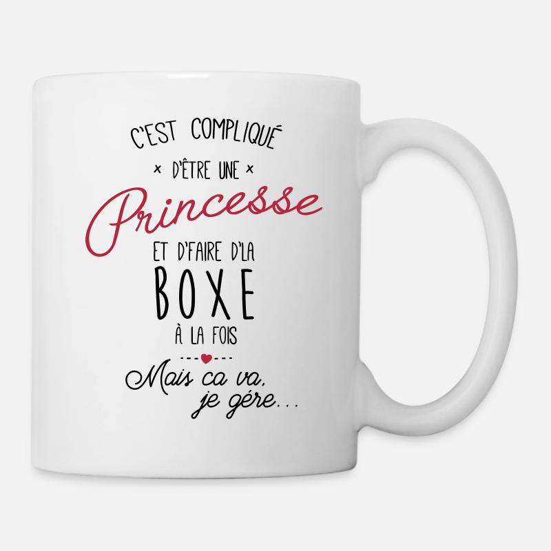 princesse et Boxe - boxeuse - Mug blanc - blanc