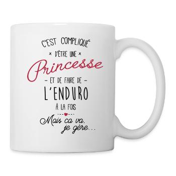 princesse et enduro - Mug blanc - blanc - Droite