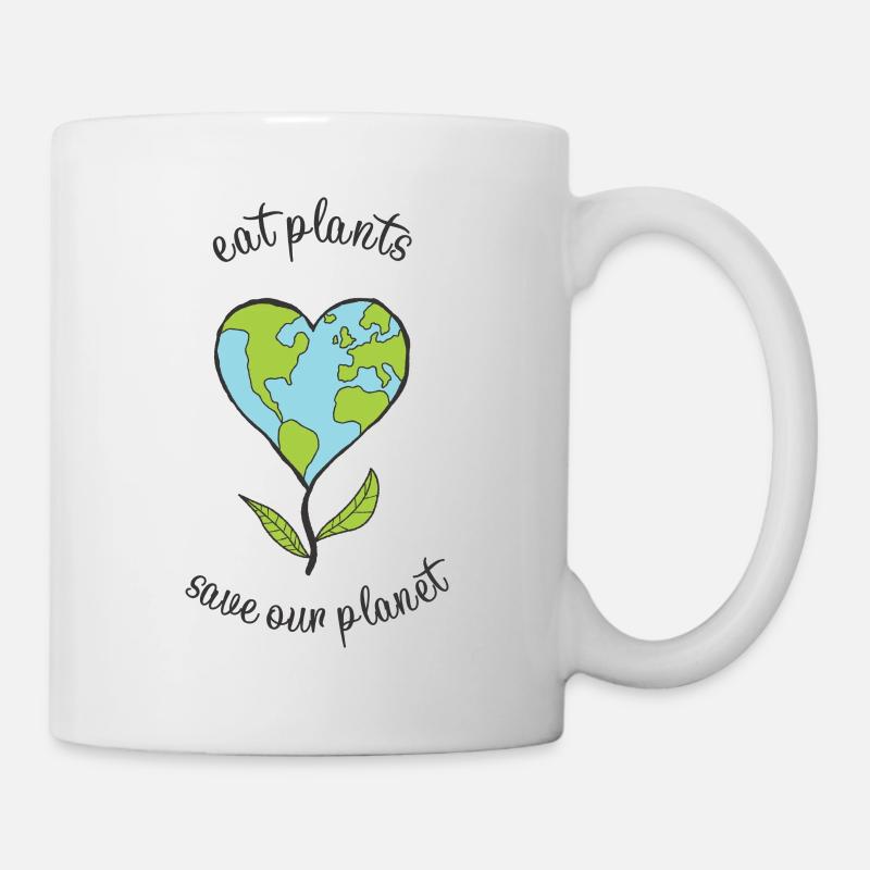 manger des plantes sauver notre planète - Mug blanc - blanc