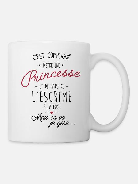 princesse et Escrime - Mug blanc - blanc
