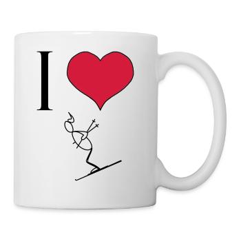 Ich liebe Skifahren - Tasse - Weiß - Rechts