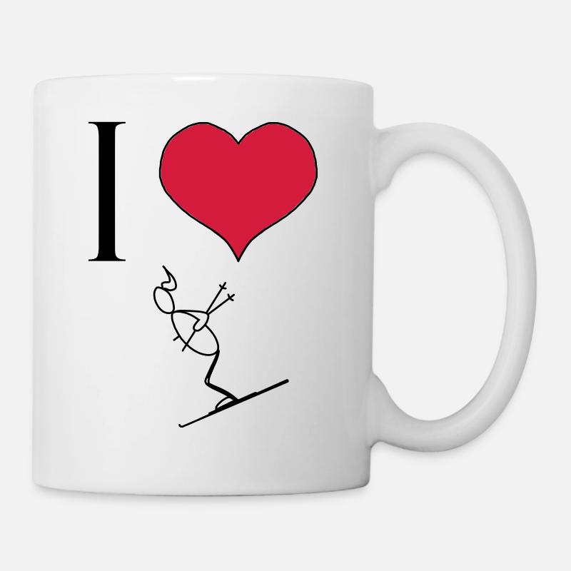 Ich liebe Skifahren - Tasse - Weiß