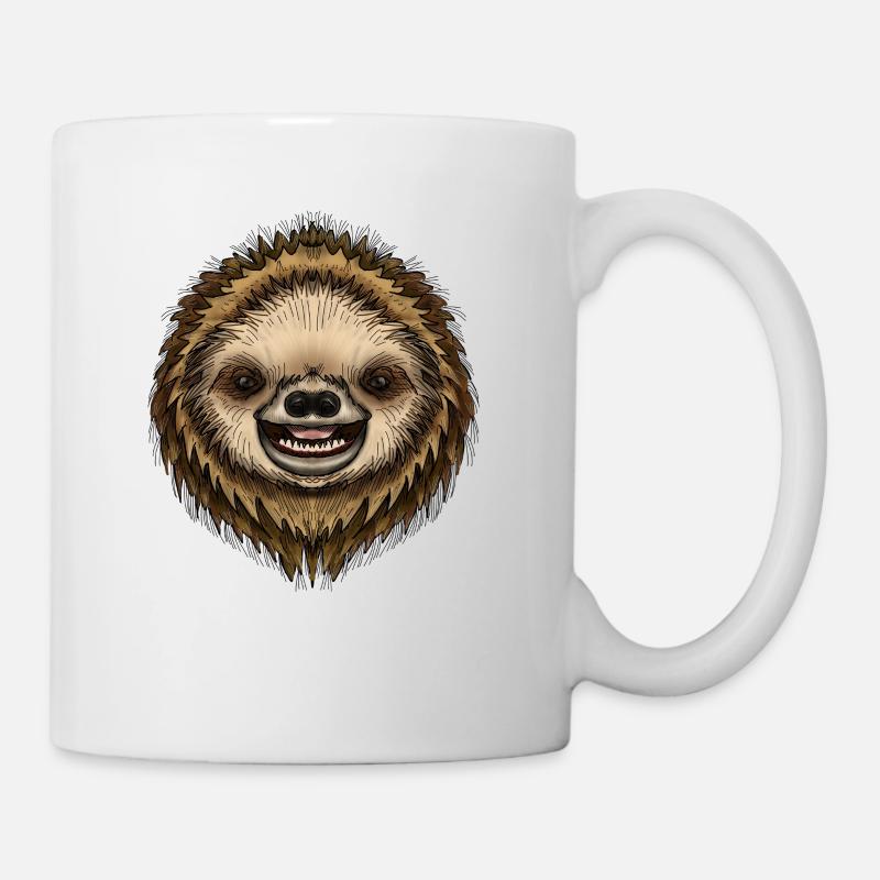 Simon Sloth von Jon Ball - Tasse - Weiß