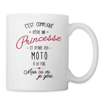 princesse et Moto - Mug blanc - blanc - Droite