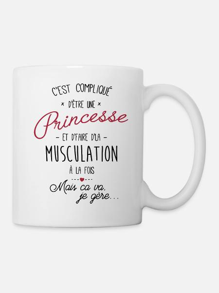 princesse et Musculation - Mug blanc - blanc