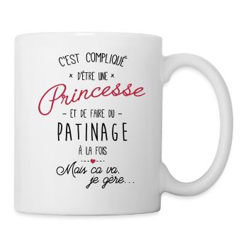 princesse et Patinage - Mug blanc - blanc - Droite