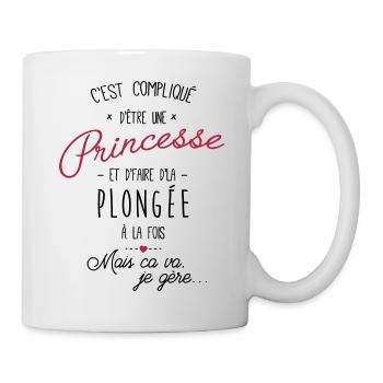princesse et Plongée - Mug blanc - blanc - Droite