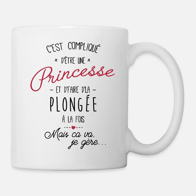 princesse et Plongée - Mug blanc - blanc