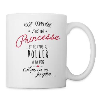 princesse et Roller - Mug blanc - blanc - Droite