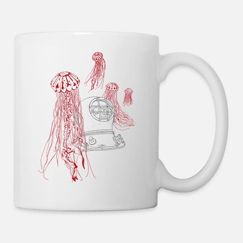 Mute cry from the sea, in black / red - Mug - white