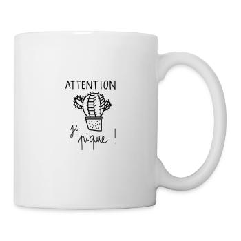Attention Kaktus - Tasse - Weiß - Rechts