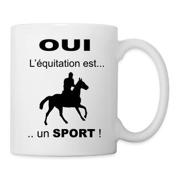 L'équitation est un sport ! - Mug blanc - blanc - Droite