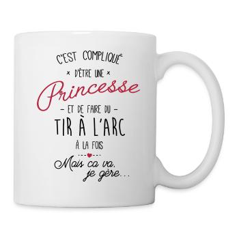 princesse et tir a l'arc - Mug blanc - blanc - Droite