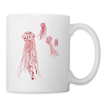 Stummer Schrei aus dem Meer, in weiß/rot - Tasse - Weiß - Rechts