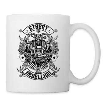 shirt moto - Rue Rebellion (tricolore) - Mug blanc - blanc - Droite