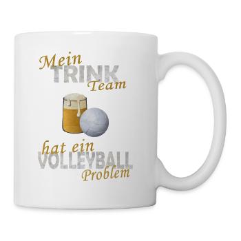 Mein Trink Team hat ein Volleyball Problem - Tasse - Weiß - Rechts