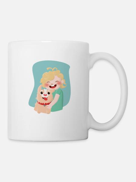 Child with dog - Mug - white