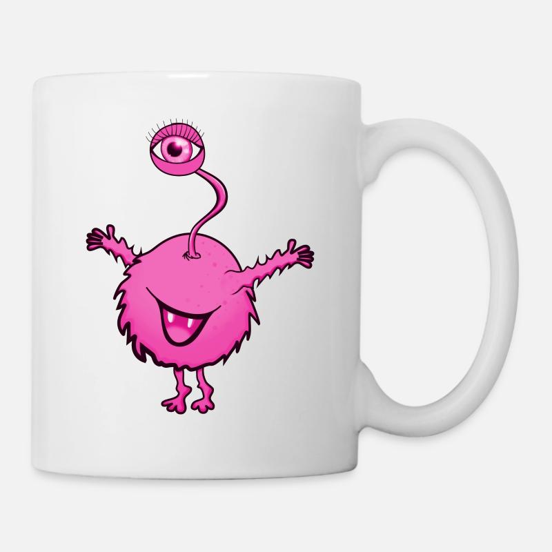 Monstre rose avec un oeil - Mug blanc - blanc