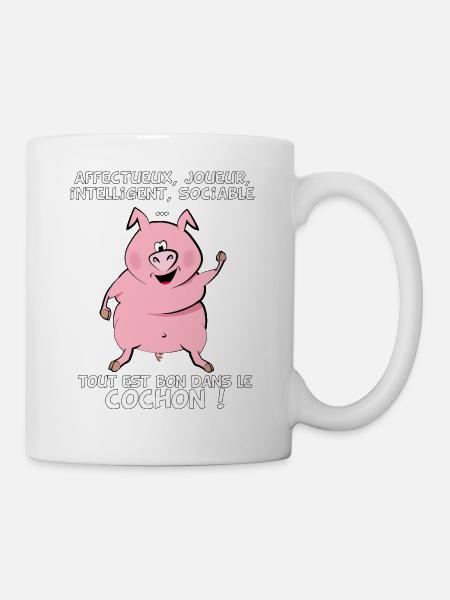 Tout est bon dans le cochon ! - Mug blanc - blanc