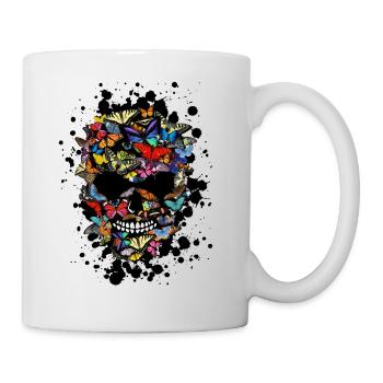 tete de mort papillon skull tache forme crane fant - Mug blanc - blanc - Droite