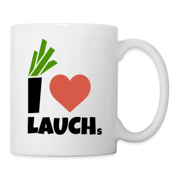 i love lauch | ich liebe lauchs - Tasse - Weiß - Rechts