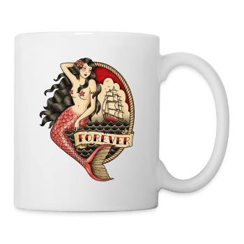"IMMER" MEERJUNGFRAU TATTOO - Tasse - Weiß - Rechts