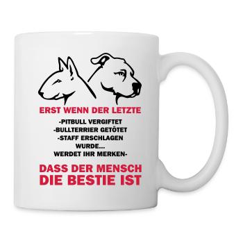 351 Der Mensch ist die Bestie - Tasse - Weiß - Rechts