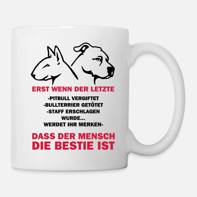 351 Der Mensch ist die Bestie - Tasse - Weiß