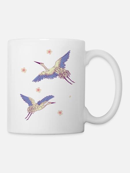 flying cranes - Mug - white