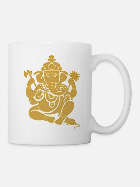 ganesha_aumkara_gold - Tasse - Weiß