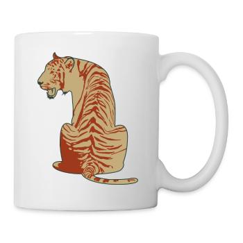 Tiger vintage gift courage strength - Mug - white - Right