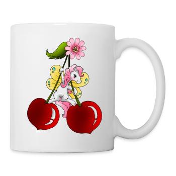 Pony Fee auf Kirsche mit Kirschblüten - Tasse - Weiß - Rechts