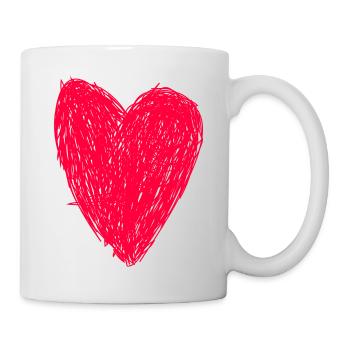 Red heart - Mug blanc - blanc - Droite