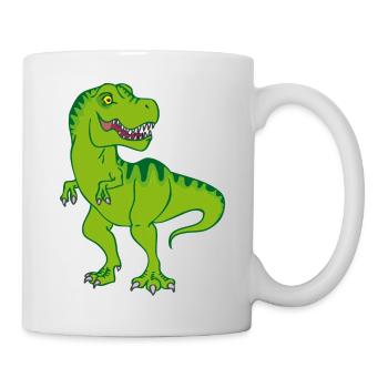 T-Rex / Green Comic Dinosaur - Mug - white - Right