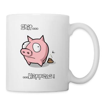 Cochon piggy sow shit arrive idée cadeau - Mug blanc - blanc - Droite