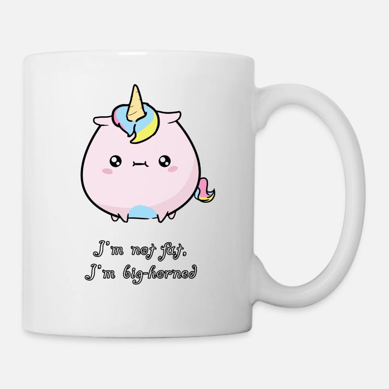 Licorne mignon mignon gros - Mug blanc - blanc